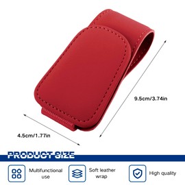 Sunglass Holder for car, Magnetic Leather Sunglasses Clip, Visor Sunglasses Holder Clip for Eyeglasses, Card, Ticket, Universal Sunglass Organizer for Car SUV Truck Pickup (Red)
