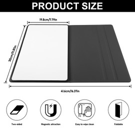 BAIFULAI Magnetic Whiteboard Small, 30 x 41 cm Whitboard with Stand & Whiteboard Pen, Wipe Clean, Double-Sided Writing, Portable Folding, Adjustable Angle, White Board for Home, Office, School