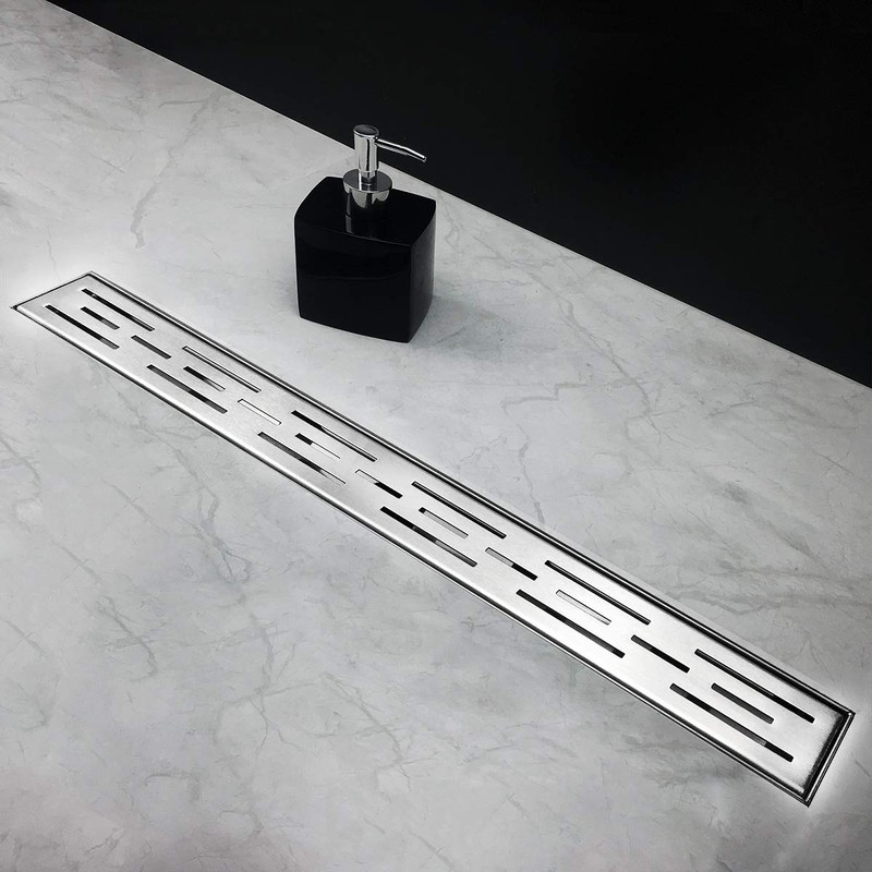 Neodrain 24 Inch Rectangular Linear Shower Drain with Brick Pattern