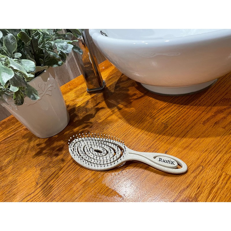 Soft Pin Flex Hair Brush by RustiK, Organic Detangling Wet