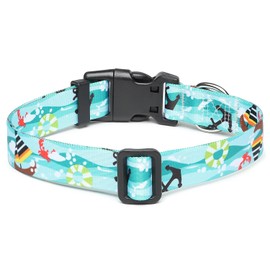 Mercano Adjustable Dog Collar - Special Design Patterns, Soft Nylon Comfortable Durable Pet Collar for Small Medium Large Dogs (M, Sail)