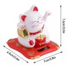 Mini Estatuilla Gato Japonés Suerte Fortuna Solar Maneki Nek