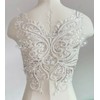 JRYYR White Sequin Appliques, Flower Lace Appliques, Bodice Applique, Beaded
