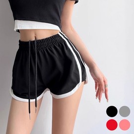 Cute Dolphin Beach Shorts with Side Stripes, Functional URD-342 Black/M