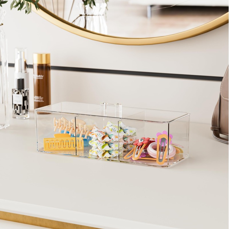 Hair Accessories Organizer for Girls, Clear Hair Bow Tie Clip