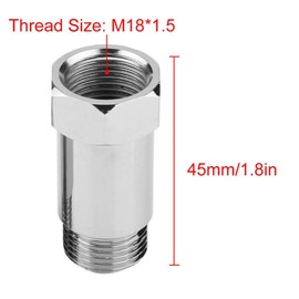 Adaptador de convertidor catalítico + adaptador eliminador de luz del motor M18 x 1.5, adaptador de espaciador de sensor de oxígeno O2, extensión de fijación CEL, longitud de 45 mm (2 unidades)