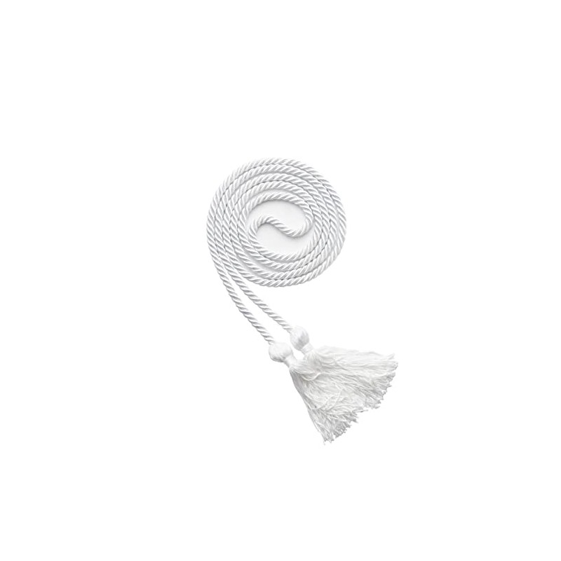 WeGraduate Graduation Honor Cord 68'' with Soft Touch Tassel (White)