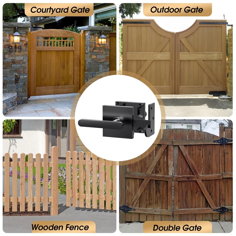 Double Side Gate Latch, Heavy Duty Gate Latch for Wooden