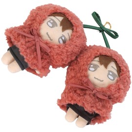 AppelToi M Size Plush Doll Mascot, Sewing Filming, Chibi Nui, Costume, 5.9 inches (15 cm), Smaller, Mini Poncho, Boa, Hello, Cherry, Ribbon, Key Chain, red