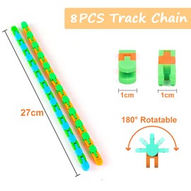 Wacky Tracks 24 Links, Wacky Tracks Snap Click Toy Set, Party Bag Children's Birthday, Fidget Sensory Toy for Children, Anti-Stress Chains Toy, School Cone Filling Boys Girls, 8 Pieces