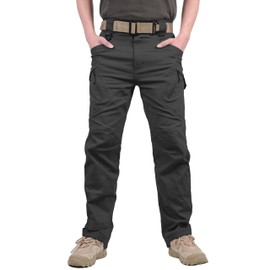 TACVASEN Mens Hiking Pants Lightweight Cotton Tactical Pants Stretch Military Cargo Pants 9 Pockets Work Pants Comfortable Workout Pants Combat Grey 32