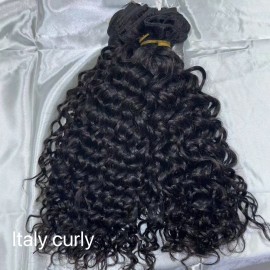 Sample Hair Bundles Vendor Best Human Hair Bundles With Closure Burmese Curly Hair Bundlescolor: 1pcs Italy curly hair, Stretched Length: 14 in