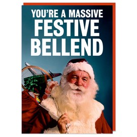 Dean Morris Cards Rude Christmas Card - Funny Christmas Card - Best Friends Xmas Cards - Humour - Massive Festive Bellend
