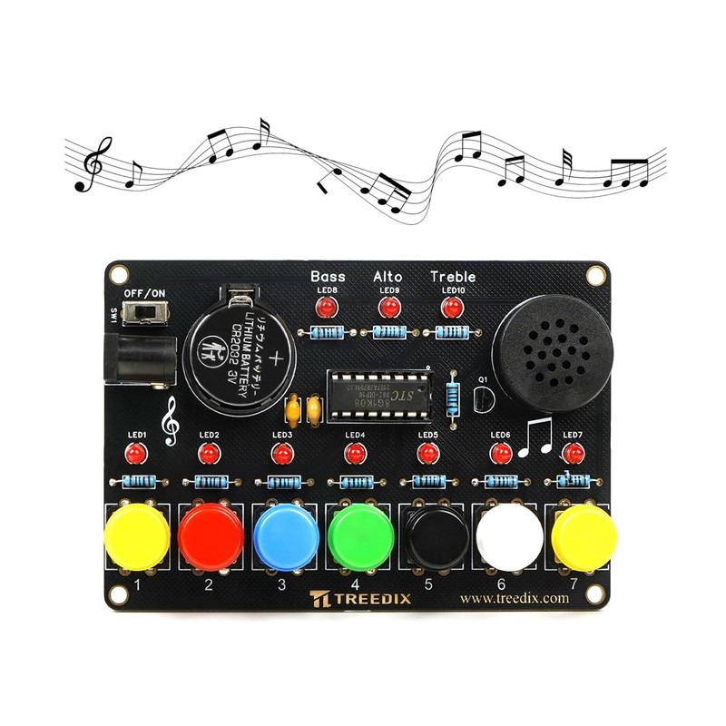 Treedix Soldering Exercise Projects DIY Piano Soldering Project Kit, Circuit
