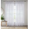 Enhanced Living White Plain Woven Voile Slot Top Curtain Panel