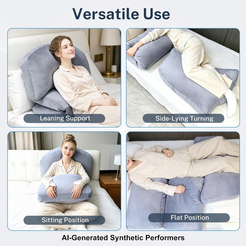 Velvet Positioning Cushion, Position Pad, Ergonomic Crescent Leg Elevation Pillow