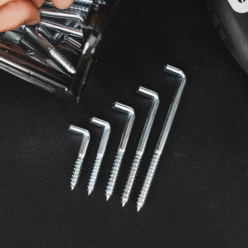 HELPMATE Screw Hooks Straight with Slotted 65 x 5.8 x