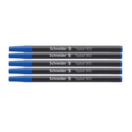 Schneider Topball 850 Rollerball Pen Refill Euro 0.5mm Line Width (Pack of 5) Blue