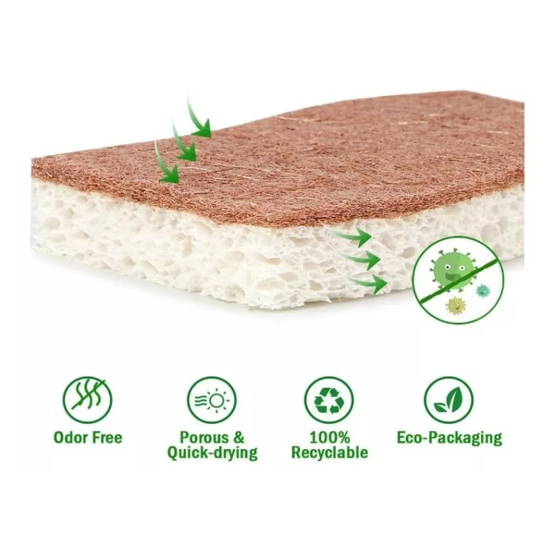 Natural Sponges Non-Scratch Scrub Sponges kitchen Zero Scratch Safe Dishes