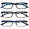 OPULIZE Sea Glasses Blue Light Filter Slim Frame Spring Hinges
