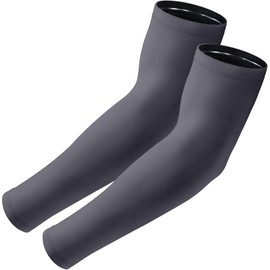 Aprilswan Arm Sleeves, UV Sun Protection Sports Non Slip Compression Cover for Men/Women 1 Pair Dark Gray