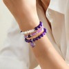 TOFBS Women's Natural Amethyst Bracelet Set Crystal Beads Bracelet with