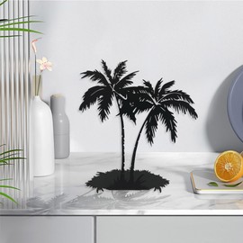 Metal Table Top Palm Tree, Tropical Tabletop Decor, Palm Tree Centerpieces for Tables, Coastal Table Decor, Beach Decorations for Home, Modern Artwork for Living Room