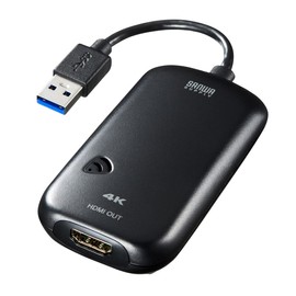 Sanwa Supply USB 3.0 to HDMI Display Adapter 4K Support (USB A Connector Male to HDMI Connector Female) USB 3.2 Gen1 Compliant USB-CVU3HD2N Black