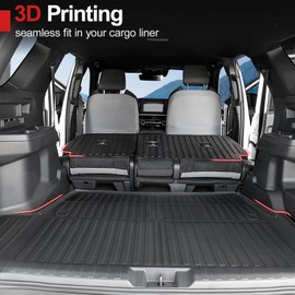 Houclemic Cargo Liner & Backrest mat for 2025 Toyota 4Runner Fuel 5-Seater, Full Coverage All Weather TPE Cargo Mat & Trunk Backrest Protectors