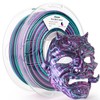 Silk S-Series PLA 3D Printer Filament, Shiny Multicolor Rainbow PLA