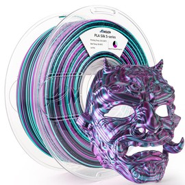 Silk S-Series PLA 3D Printer Filament, Shiny Multicolor Rainbow PLA Filament, 1.75mm:_Black Turquoise Magenta