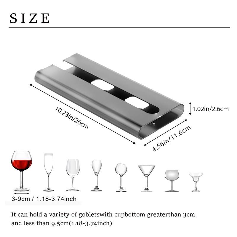 Vaisoeny Wine Glass Holder, 4PACK Translucent Wine Glass Rack Under
