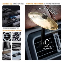 Car Cymbal,Car Cymbal Air Vent,Mini Drum Crash Cymbal For Car Vent,Suitable For All Types Of Vehicles(Silver) 2025