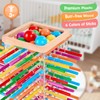 Montessori Wooden Board Game, 48 Colourful Sticks Dice Game for