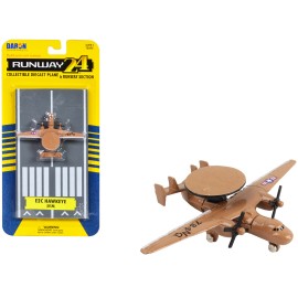 DCD Northrop Grumman E-2C Hawkeye Aircraft Tan Diecast Model Airplane Runway Section United States Navy Runway24