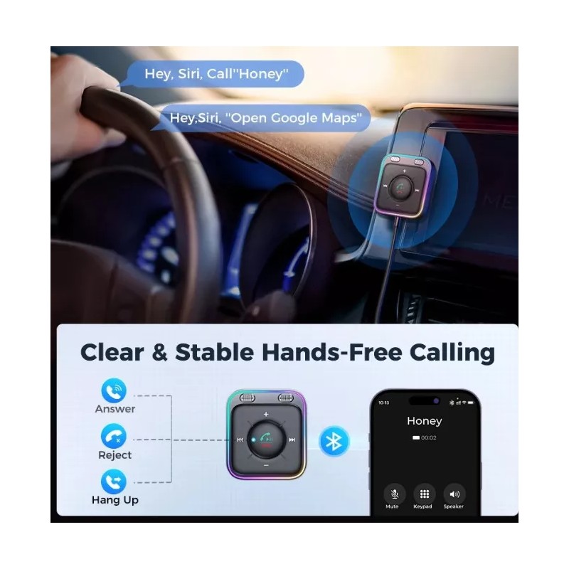 Joyroom Adaptador Bluetooth 5.3 Automóvi Llamadas Doble Micrófono
