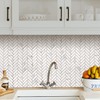 STICKGOO 10 Sheets Herringbone Peel and Stick Backsplash, Stick on
