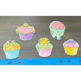 Princess Cupcakes Iron on Fabric Appliques Pre-Cut