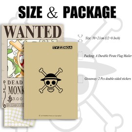 TYZZHOA Anime [OP] Wanted Posters 30×21cm, New Bounty Edition, Straw Hat Pirates Crew Zoro, Sanji, Nika Luffy 3 Billion, a Set of 35PCS