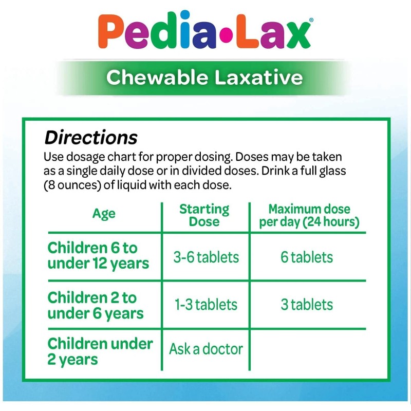 Pedia-Lax Pedia Lax Laxative Chewable Tablets Watermelon Flavor 90 Count