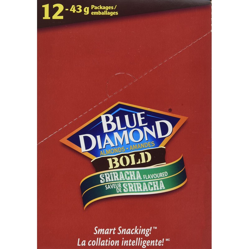 Blue Diamond Almonds Sriracha Almonds, 43 Grams (pack of 12)