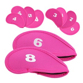 Kisangel 10Pcs Professional Golf Club Head Covers Portable Anti-Scratch Iron Shaft Protectors Neoprene Golfing Accessories Number Pattern for Easy Identification