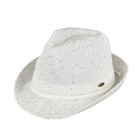 Funky Junque Womens Summer Short Brim Fedora Beach Hat UPF50+ Adjustable - Sequin - White