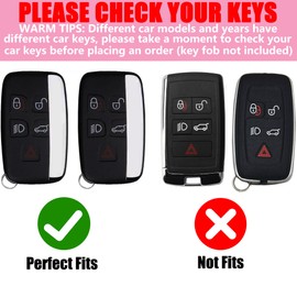 YILINXI Key Fob Cover with Diamond Perfume Keychain, Car Key Shell Compatible with Range Rover Evoque Sport Velar Land Rover Discovery Jaguar F-Pace F-Type XE XEL XF XFL XJ Class, Red-5 Buttons