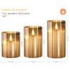 3PCS Velas LED Sin Llama, Velas Decorativas (Cabezal fijo dorado)