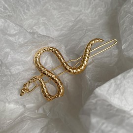 Gold Snake Hair Clips for Women Girls Snake Barrette Metal Snake Clip for Women Thick Thin Hair Non Slip Vintage Snakes Hairpin Snake Hair Pin Barrettes Accessories 2 Pcs