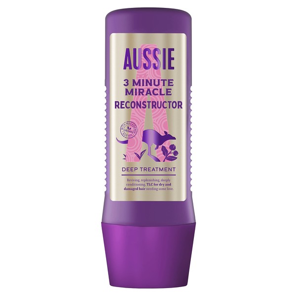 Aussie 3 Minute Miracle Reconstructor Soin Intensif Nourrissant Végan Pour Cheveux Secs Et Abîmés À l’Huile De Noix De Macadamia Australienne, 225 ml