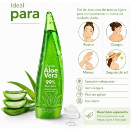 Gel Sábila de Aloe Vera 99%, 120ml, Hidratante Facial y Corporal, Calmante Natural, Hidratacion Facial Piel Blanqueamiento, Elimina Irritación, Efecto Curativo Elimina Acne y Mejora Apariencia Textura Ligera