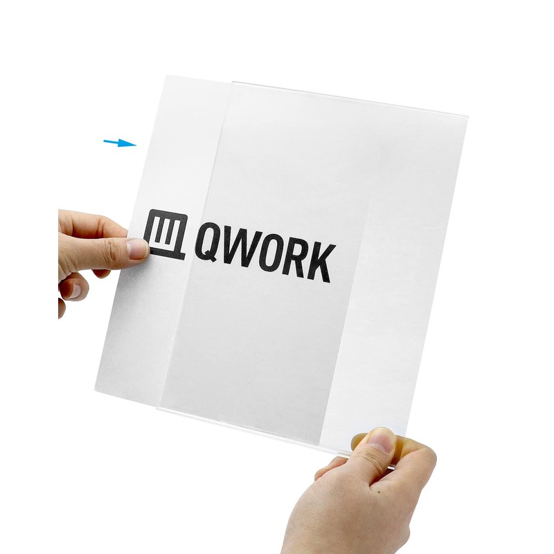 QWORK® Pack of 6 A5 Acrylic Table Stands with Solid