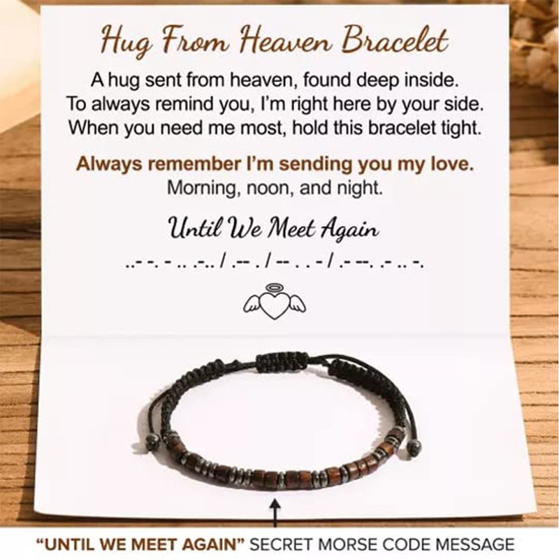 PENGION Morse Code Bracelets With Stainless Steel Card for Women